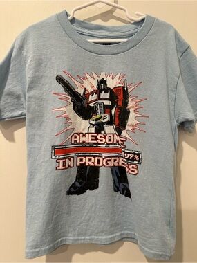 Hasbro Light Blue Transformers 'Awesome In Progress' Graphic Tee